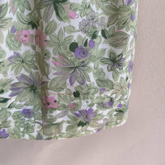 Vintage 1960s/50s Shelton Stroller Green Floral Belted Circle Skirt Dress M/L - Picture 15 of 15